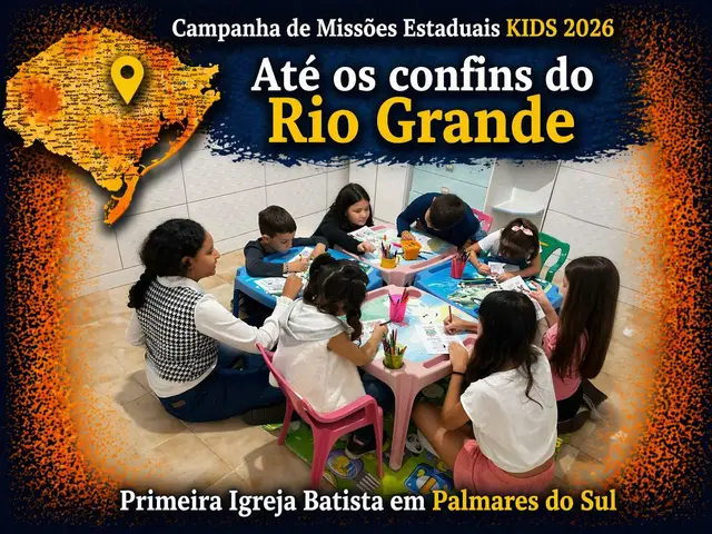 Foto do ministério infantil da primeira igreja batista em palmares do sul